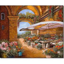 Цветочный рынок под арками. Борелли, Гвидо (20 век)
