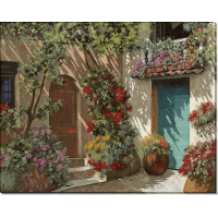 Цветы во внутреннем дворике. Борелли, Гвидо (20 век)