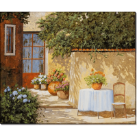 Пейзаж со столиком у стены. Борелли, Гвидо (20 век)