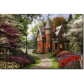 Викторианский дом с цветущим садом. Девисон, Доминик