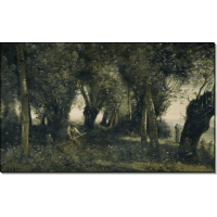 Пейзаж с косарем в ивовой роще, Артуа. Коро, Жан-Батист Камиль