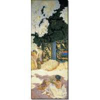 Триптих Средиземноморье - Женщина с ребенком и попугаем. Боннар, Пьер