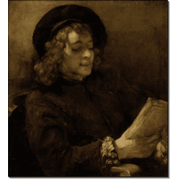 Титус ван Рейн, сын художника, за чтением. Рембрандт, Харменс ван Рейн