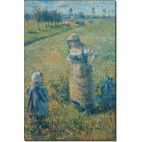 Крестьянка с ребенком в поле, Понтуаз. Писсарро, Камиль