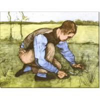 Мальчик косит траву серпом (Boy Cutting Grass with a Sickle), 1981. Гог, Винсент ван