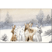 Кролики в зимнем лесу