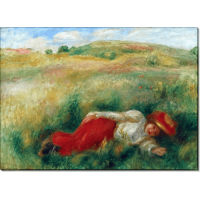 Девушка, лежащая в траве. Ренуар, Пьер Огюст