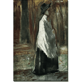 Женщина с белой шалью в лесу (Woman with White Shawl in a Wood), 1882. Гог, Винсент ван