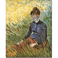 Женщина сидящая в траве (Woman Seated on the Grass), 1887. Гог, Винсент ван