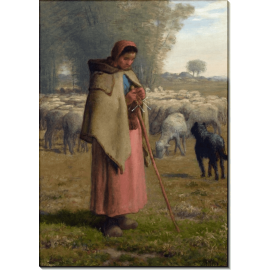 Пастушка с отарой овец. Милле, Жан-Франсуа