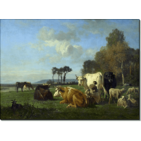 Пейзаж с овцами и коровами. Труайон, Констан