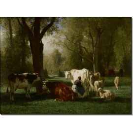 Пейзаж с овцами и коровами. Труайон, Констан