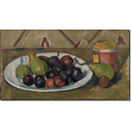 Тарелка с фруктами и банка консервов. Сезанн, Поль