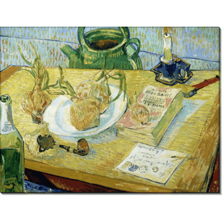 Натюрморт: чертежная доска, трубка, лук и сургуч (Still Life - Drawing Board, Pipe, Onions and Sealing Wax), 1889. Гог, Винсент ван 