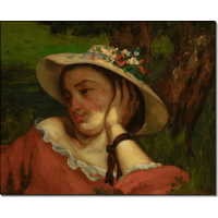 Женщина в шляпке с цветами. Курбе, Гюстав