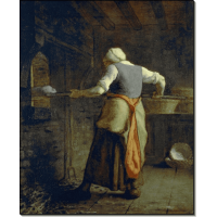 Женщина, выпекающая хлеб. Милле, Жан-Франсуа