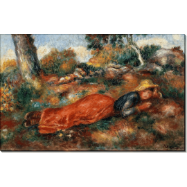 Девушка, лежащая на траве. Ренуар, Пьер Огюст