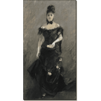 Женщина в черном платье в театре. Моризо, Берта