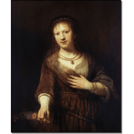Портрет Саскии с гвоздикой. Рембрандт, Харменс ван Рейн