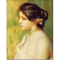 Молодая женщина с цветами в волосах. Ренуар, Пьер Огюст