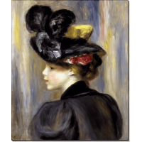 Молодая женщина в черной шляпке. Ренуар, Пьер Огюст