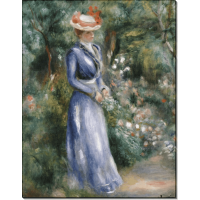 Женщина в голубом платье в садах Сен-Клу. Ренуар, Пьер Огюст