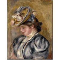 Женщина в шляпке с цветами. Ренуар, Пьер Огюст