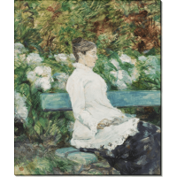 Графиня Адель де Тулуз-Лотрек в саду в Мальроме. Тулуз-Лотрек, Анри де