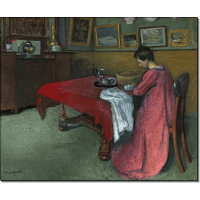 Женщина в комнате в красном халате. Манген, Анри