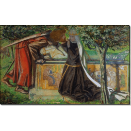 Ланселот и Гвиневера у гробницы короля Артура. Россетти, Данте Габриэль