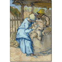Стрижка овец, по работе Милле (The Shearer (after Millet)), 1889. Гог, Винсент ван