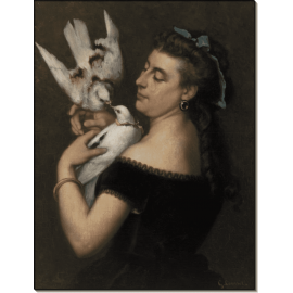 Женщина с голубями. Курбе, Гюстав