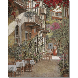 Улочка и кафе в Ретимно, Крит, Греция. Борелли, Гвидо (20 век)