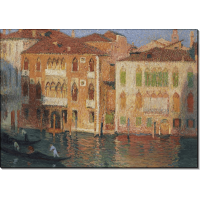 Венецианские палаццо с гондольерами на Большом канале. Мартен, Анри Жан Гийом
