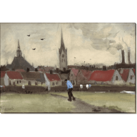 Городской вид в Гааге с Новой церковью (town view of the hague with the nieuwe kerk ), 1882. Гог, Винсент ван