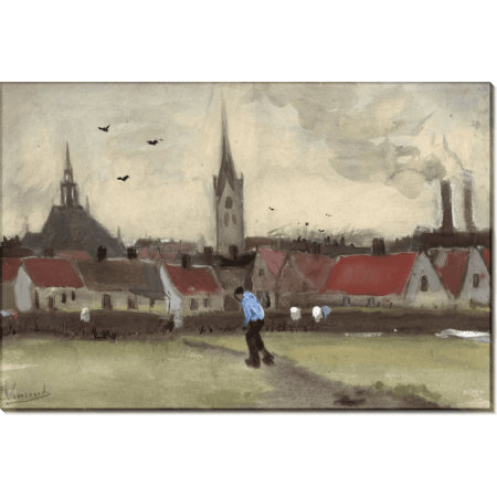Городской вид в Гааге с Новой церковью (town view of the hague with the nieuwe kerk ), 1882. Гог, Винсент ван 