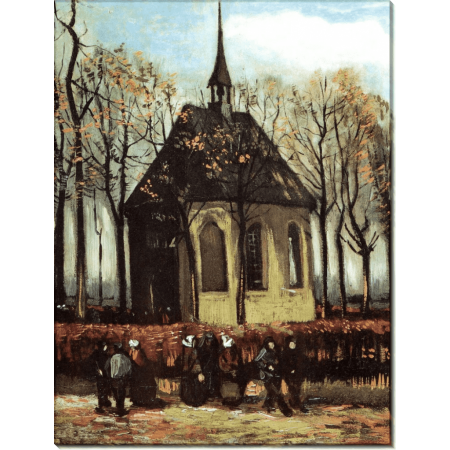 Прихожане покидающие реформатскую церковь в Нюэнене (Chapel at Nuenen), 1884. Гог, Винсент ван 