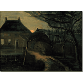 Дом священника в Нуэнене при лунном свете (The Parsonage at Nuenen at Dusk, Seen from the Back), 1885. Гог, Винсент ван
