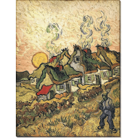 Соломенные коттеджи на солнце. Воспоминание о севере (Thached Cottages in the Sunshine, Reminiscense of the North), 1890. Гог, Винсент ван