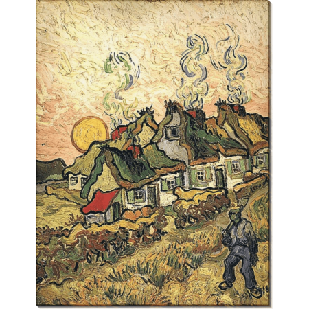 Соломенные коттеджи на солнце. Воспоминание о севере (Thached Cottages in the Sunshine, Reminiscense of the North), 1890. Гог, Винсент ван 