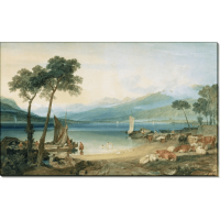 Пейзаж с видом на Женевское озеро и Монблан. Тернер, Джозеф Мэллорд Уильям
