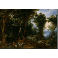 Лесной пейзаж с Авраамом и Исааком. Брейгель, Ян (Старший)