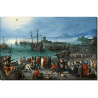 Портовый пейзаж с отправлением святого Павла из Кесарии. Брейгель, Ян (Старший)