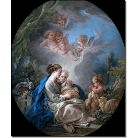 Мадонна с Младенцем, маленький Иоанн Креститель и ангелы. Буше, Франсуа