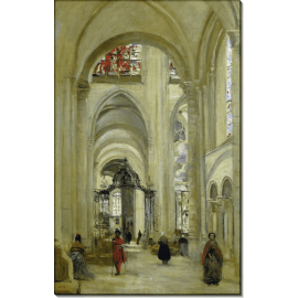 Интерьер кафедрального собора в Сансе. Коро, Жан-Батист Камиль