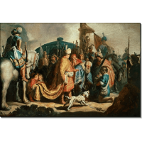 Давид с головой Голиафа перед царем Саулом. Рембрандт, Харменс ван Рейн