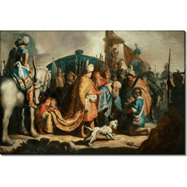 Давид с головой Голиафа перед царем Саулом. Рембрандт, Харменс ван Рейн