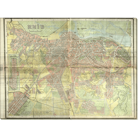 Карта Киева, с грифом секретно. 1947 