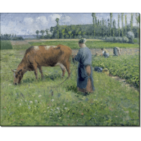Женщина, пасущая корову. Писсарро, Камиль