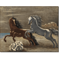 Бегущие лошади на берегу моря. Кирико, Джорджо де